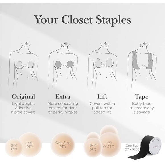 Nippies Skin Silicone Covers Original B6 - size S/M - Cream (lightest shade) - Picture 8 of 9